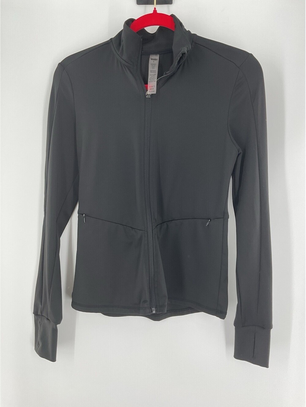 Nicole Miller Sport Womenโs Size Small Full Zip Athletic Overshirt Black 126